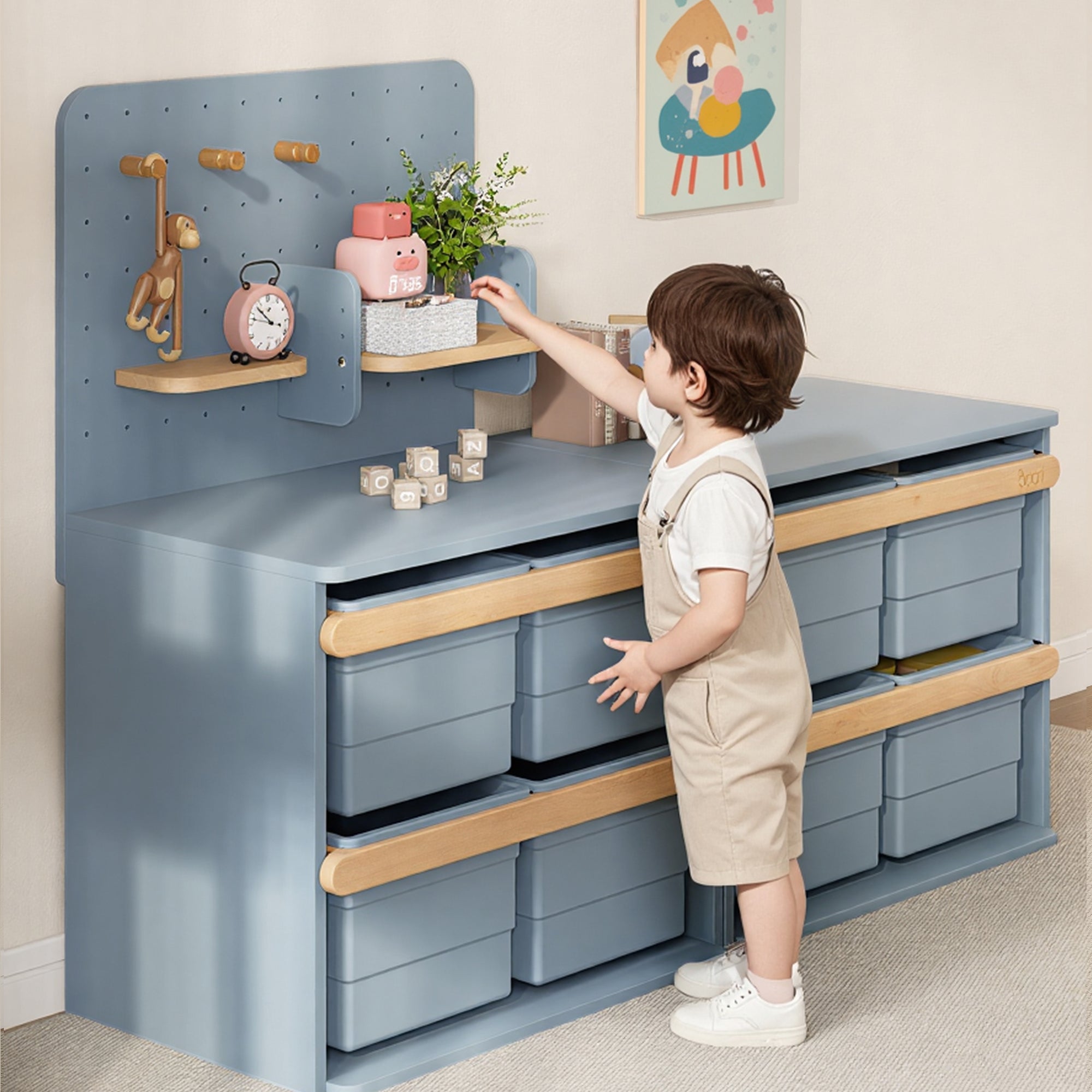 Boori Tidy Toy Cabinet with Pegboard Bundle