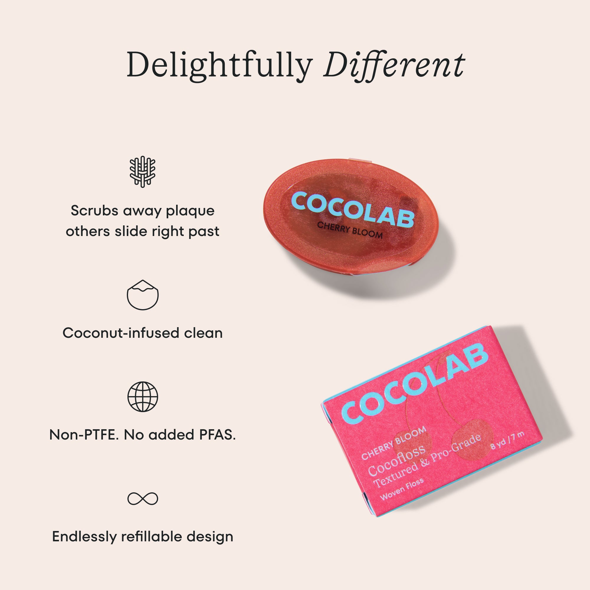 Cherry Bloom Cocofloss dental floss