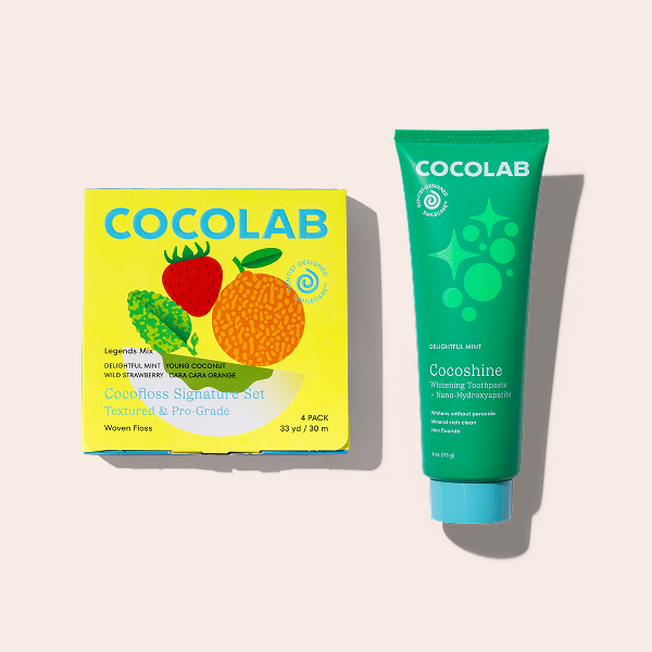 Cocofloss Signature Smilecare set with floss and toothpaste