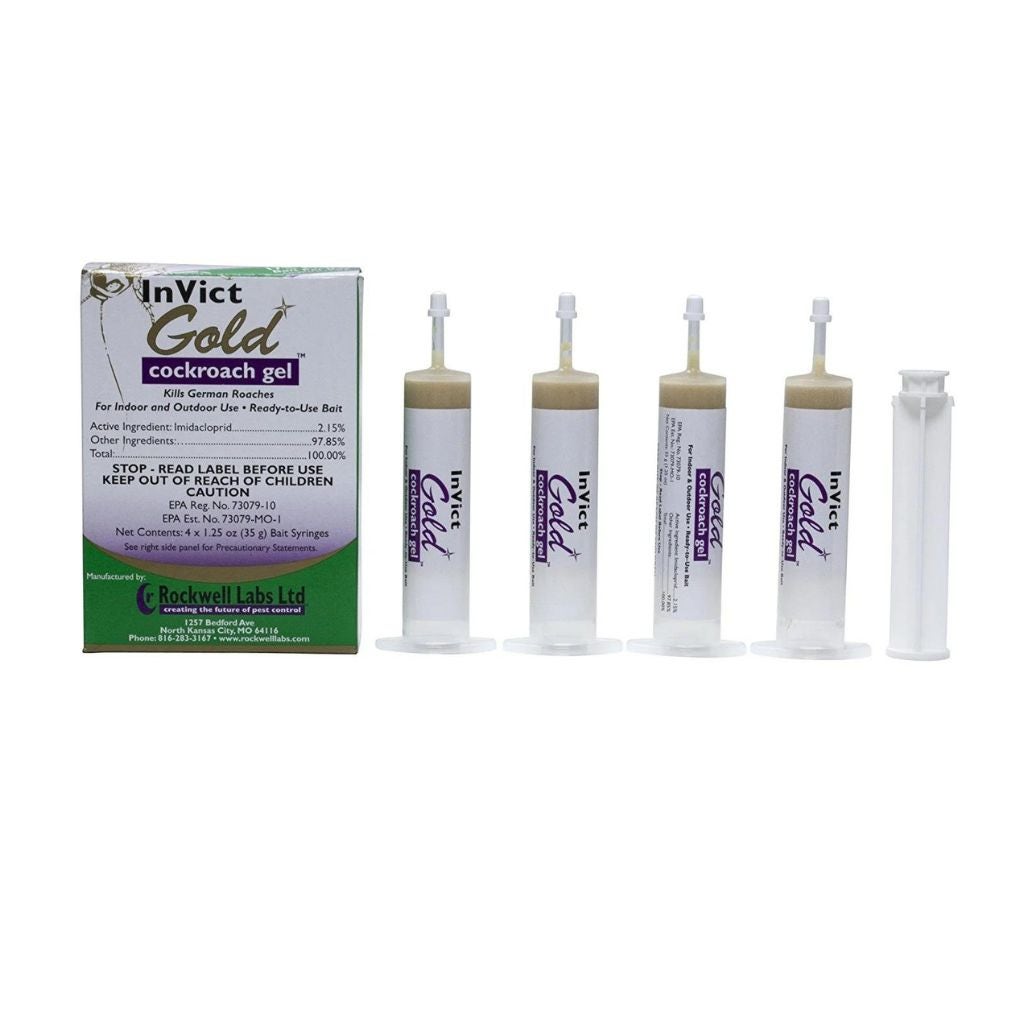 InVict Gold Roach Gel box with four 35 gram syringes
