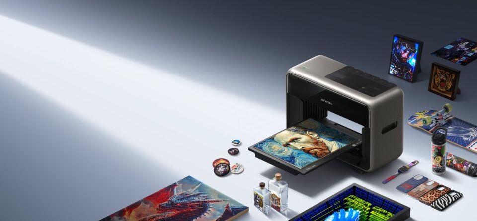Detail van de eufymake E1 UV-printer