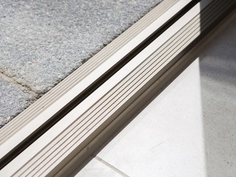 Low threshold detail on Eurocell bi-fold doors