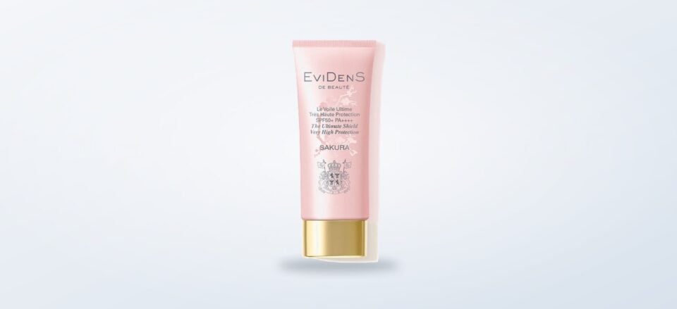 EviDenS de Beauté Ultimate Shield SPF50+ pink sunscreen tube