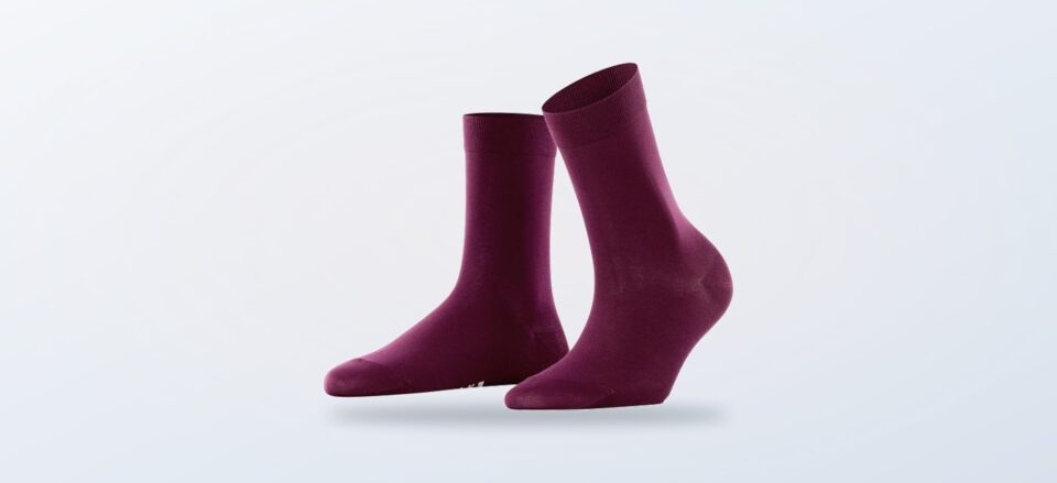 FALKE burgunderfarbene Crew-Socken