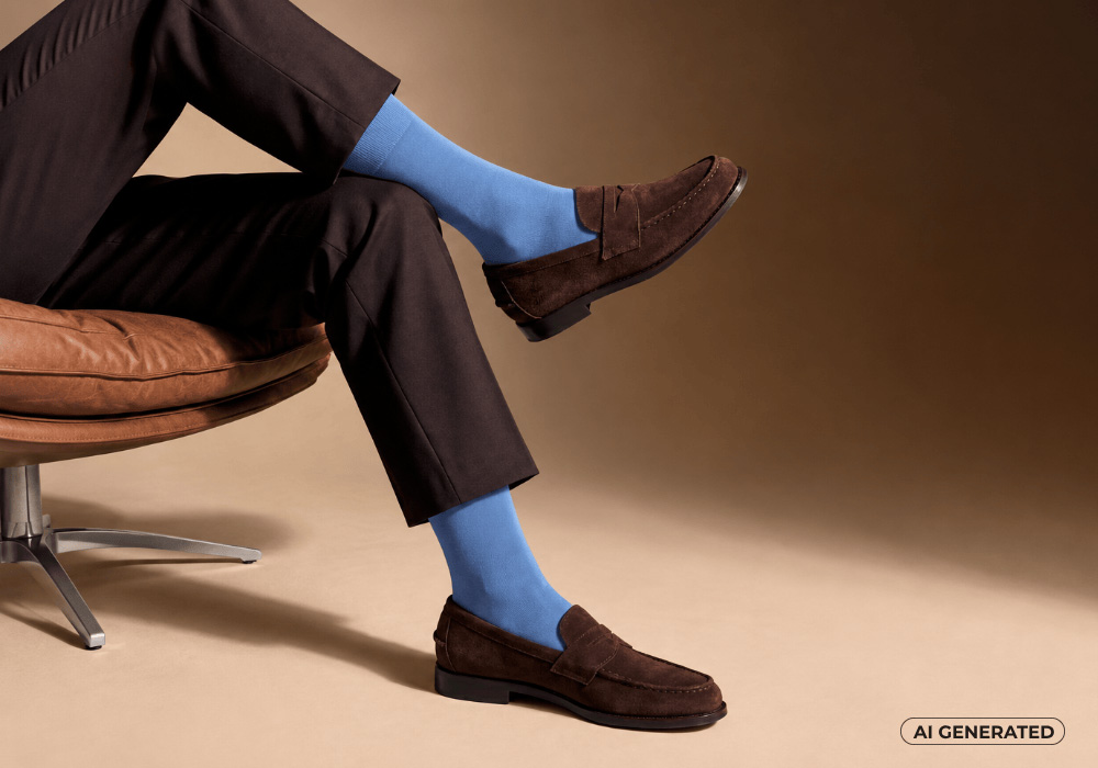Mann trägt FALKE Tiago Socken in einer Alltagsszene