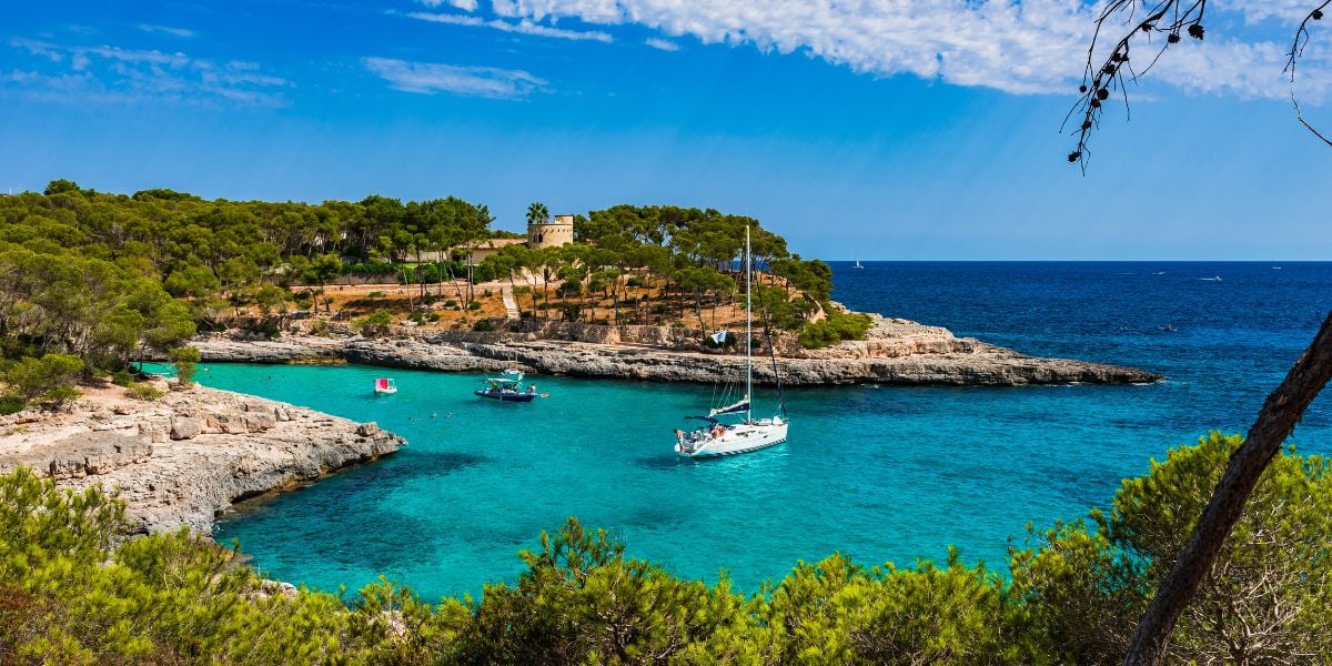 Mallorca coastline in the Balearic Islands
