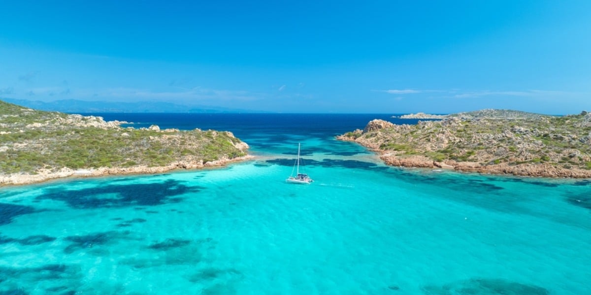 Sardinia coast and ferry destination
