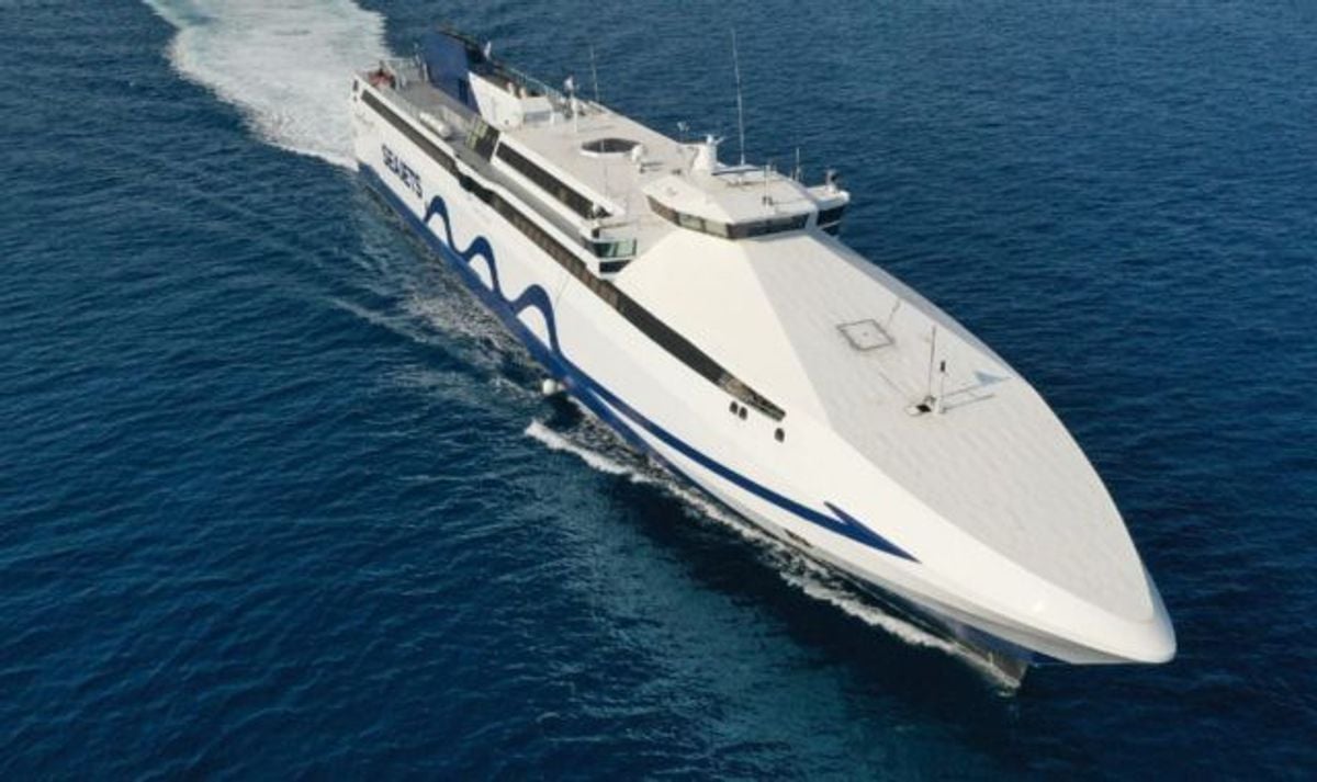 The Superrunner Jet ferry sailing at sea