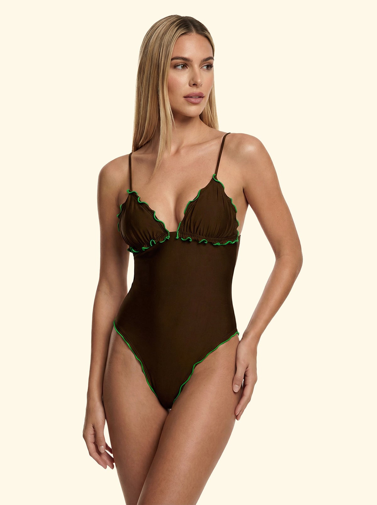 Brown F**K SW1910-BN monokini
