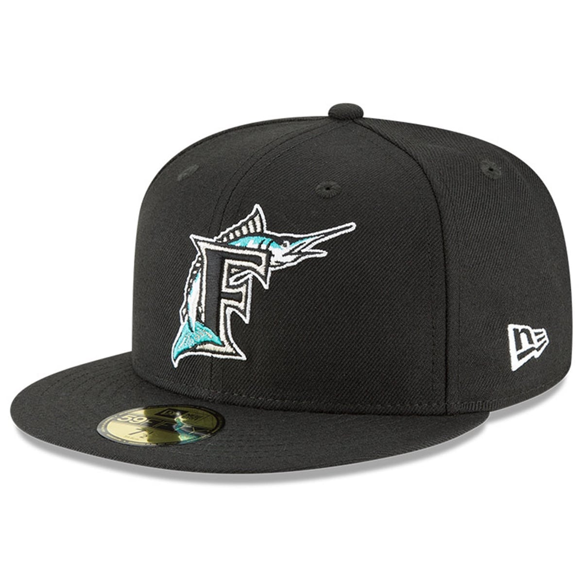 Black Florida Marlins Cooperstown Collection wool fitted cap