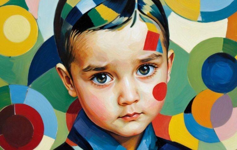 Painted child portrait artwork created through The Art of You Photo Experience at Frameless