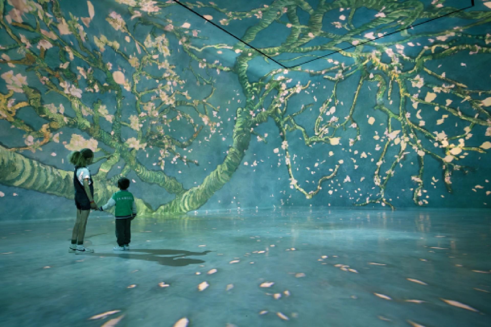 Children enjoying an immersive art experience at Frameless