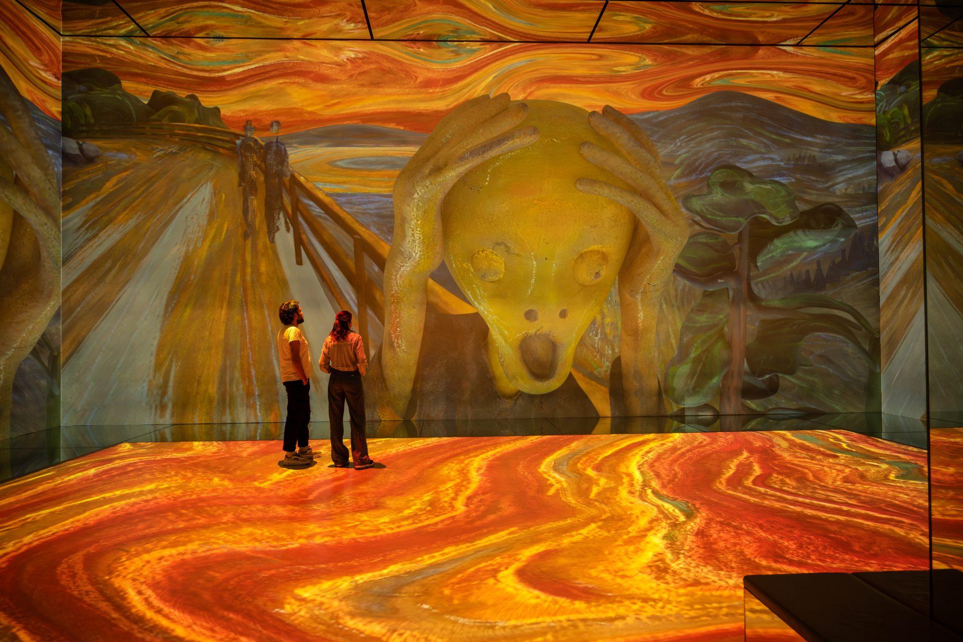 Edvard Munch The Scream projected in Frameless