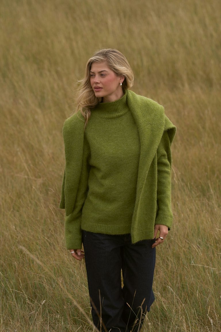 Gina Tricot knitted turtleneck sweater in green
