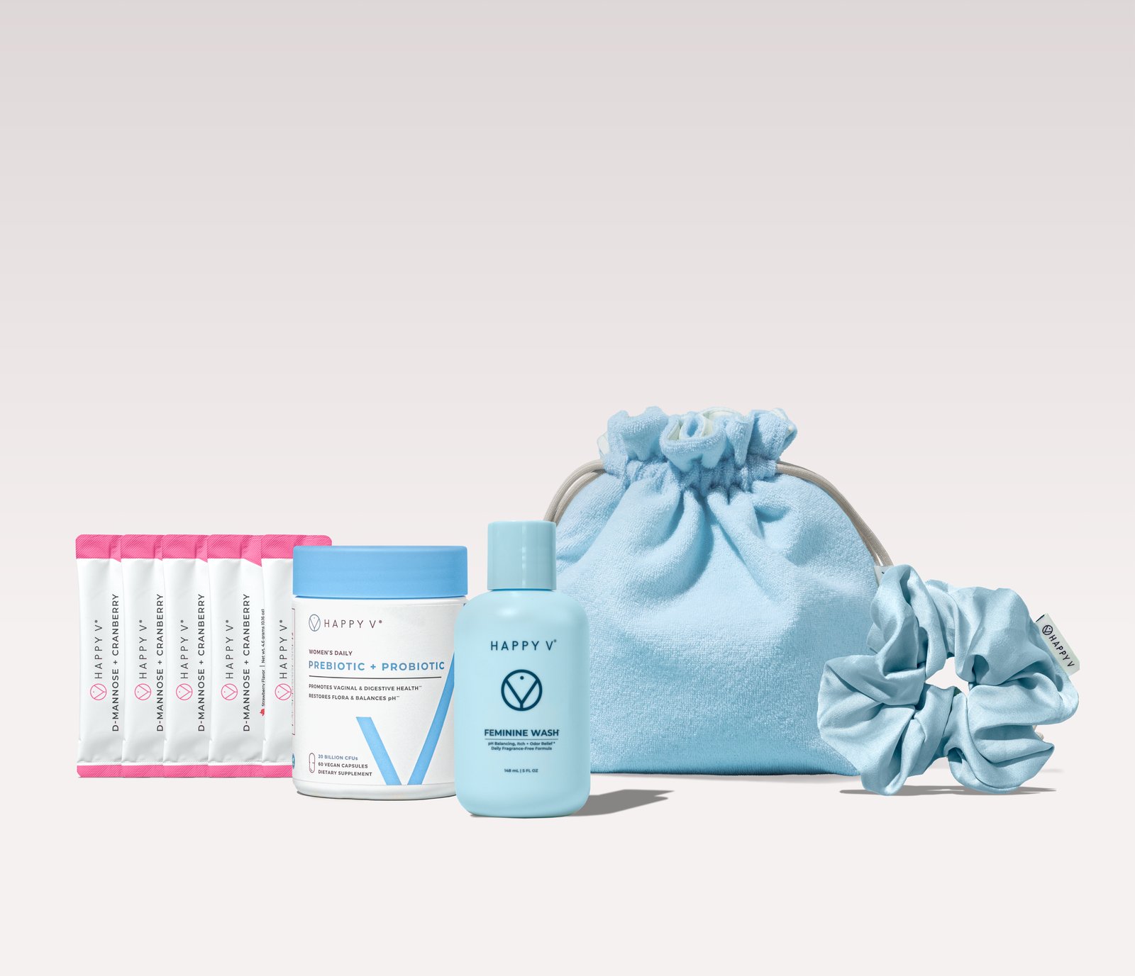 Happy V pH Balance Kit with its wash and supplement products