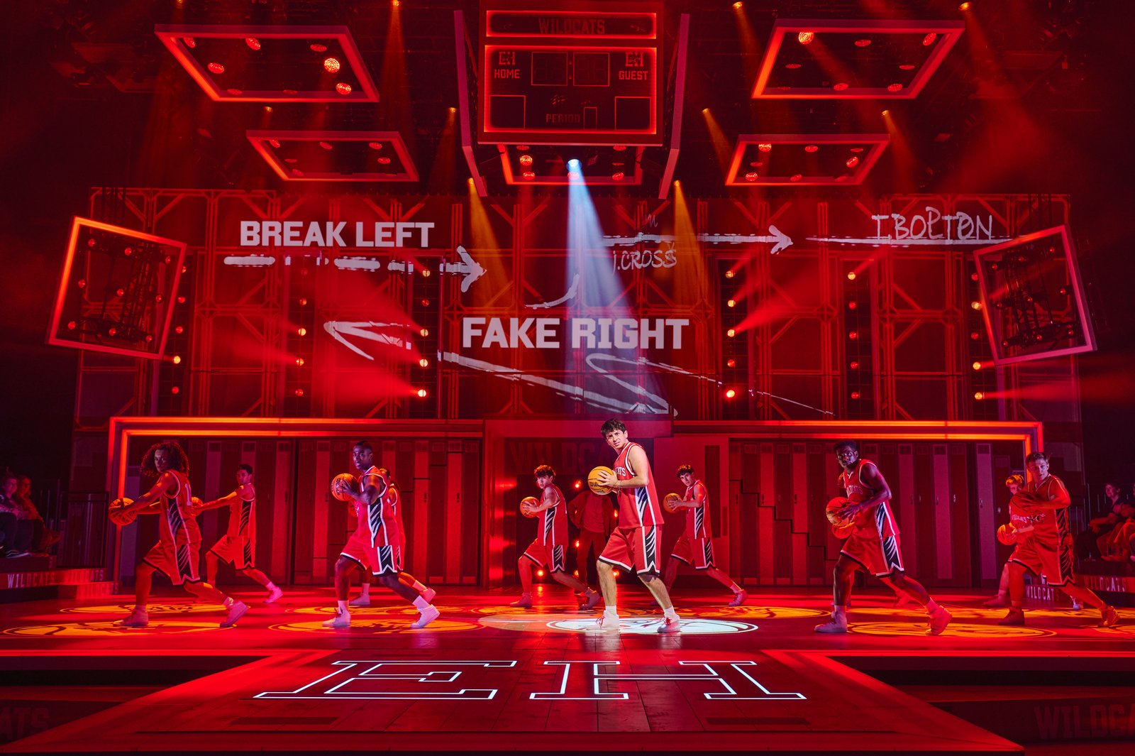 High School Musical cast performing a rehearsal number