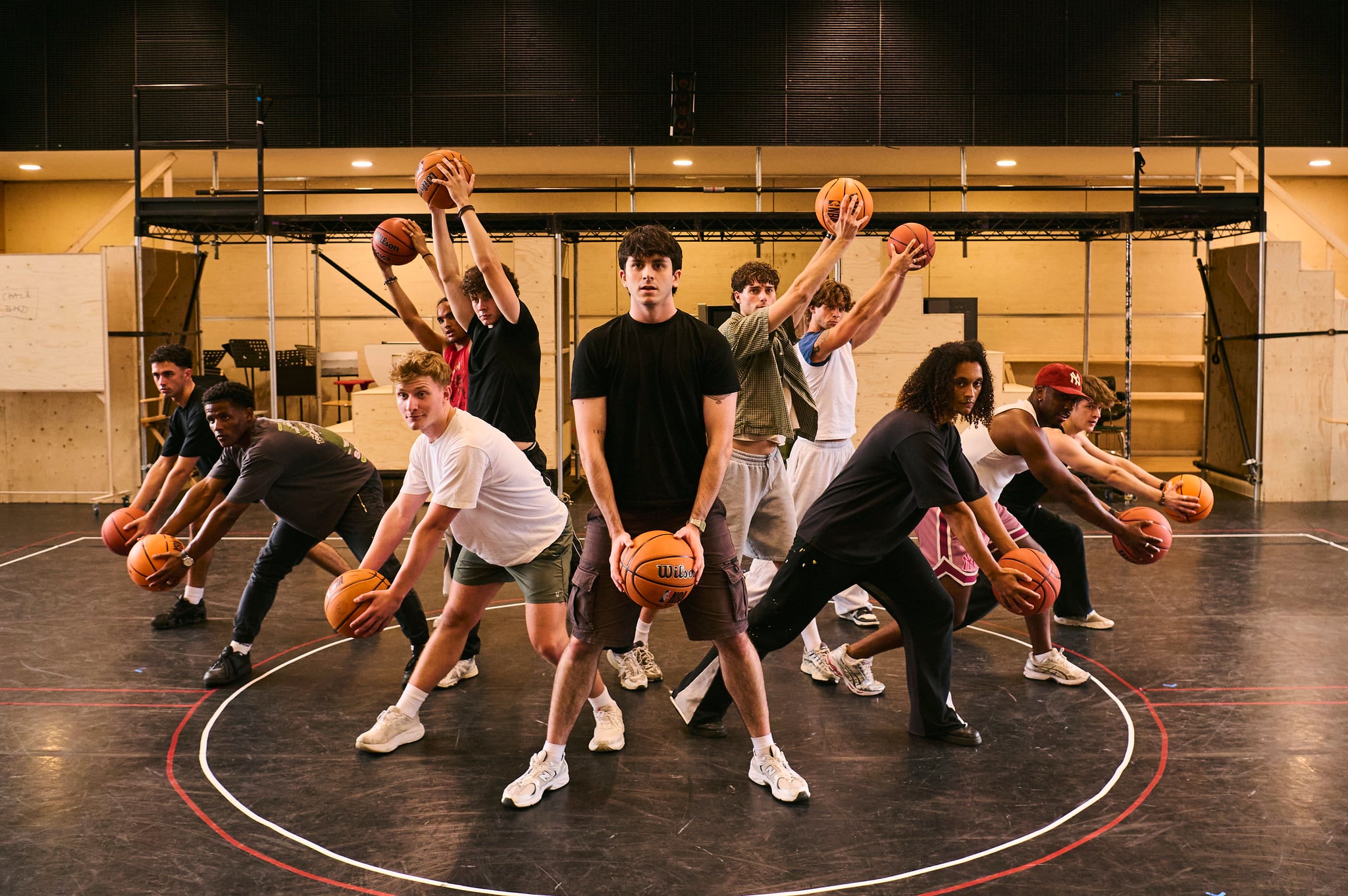 High School Musical company rehearsing for the production