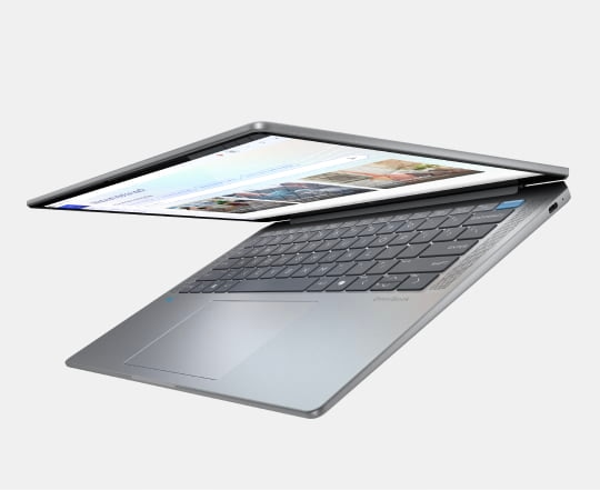 Ordinateur portable convertible HP sur fond clair
