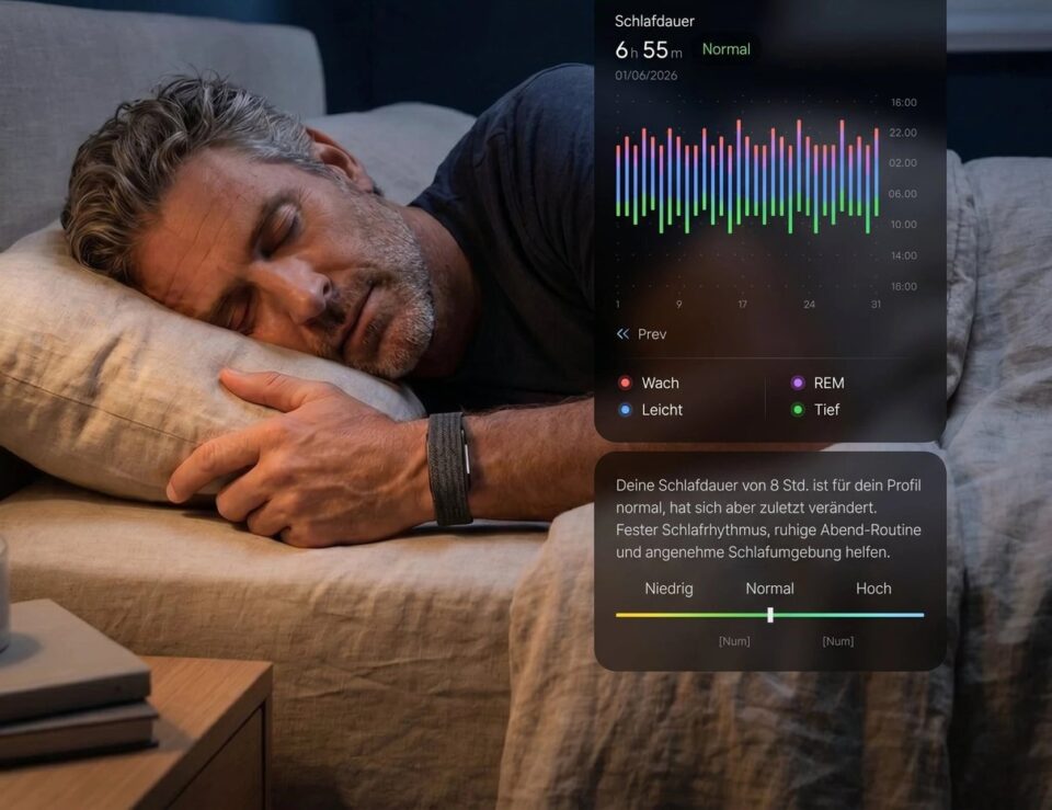 Darstellung der Schlafqualität mit Hume Band 2.0