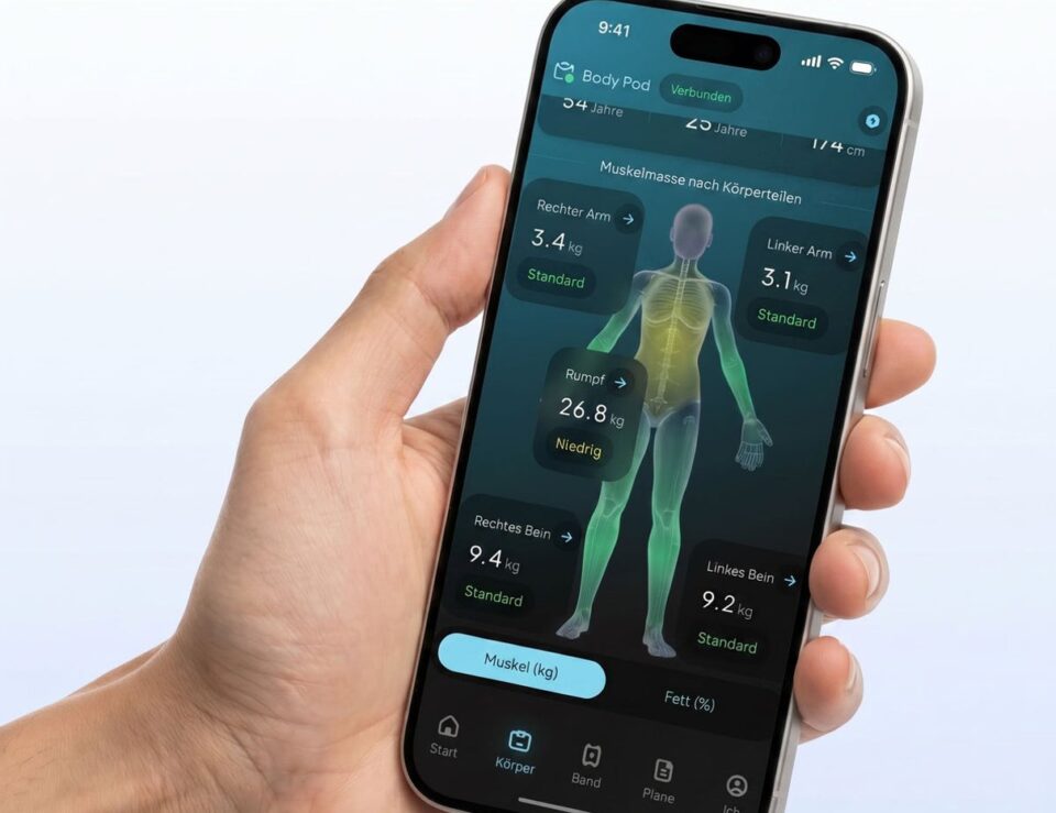 Smartphone mit geöffneter Hume Health App