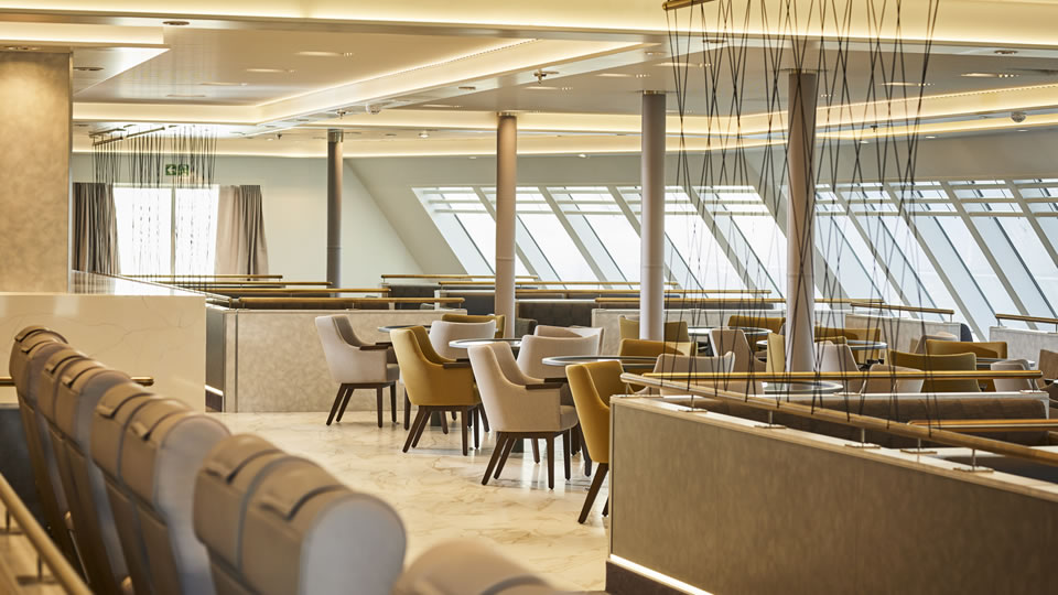 Innisfree Club Class lounge aboard W. B. Yeats