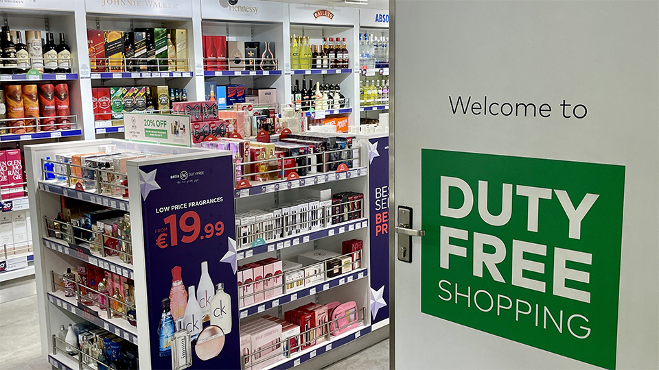 Duty-free shop aboard Isle of Inisheer