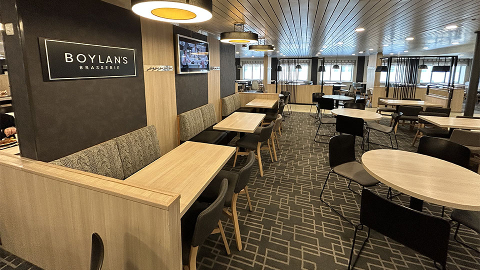 Boylan's café dining area aboard James Joyce