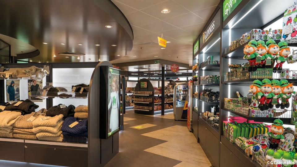 Onboard shopping area aboard W.B. Yeats