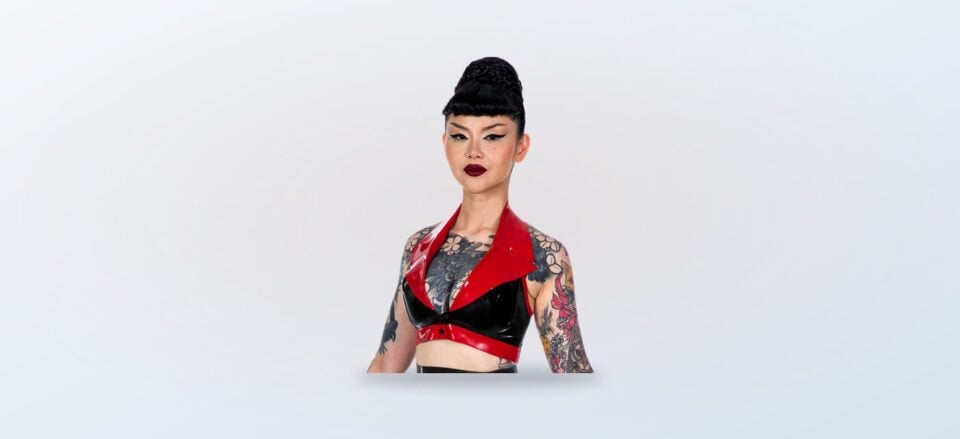 Emilie Bra Top in glossy latex