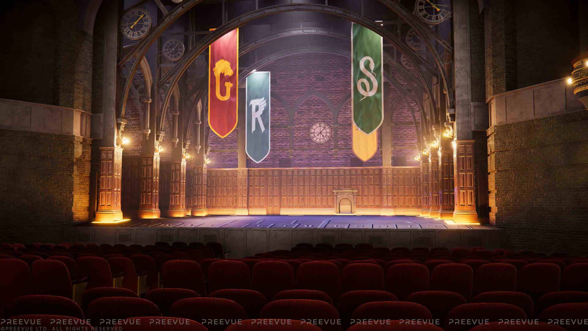Orchestra level view inside the Lyric Theatre