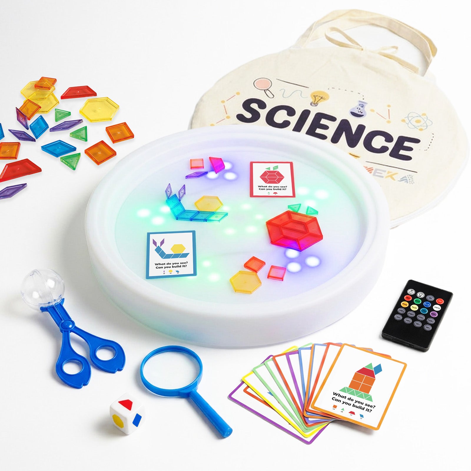 RGB Light Lab Tray glowing with colored light