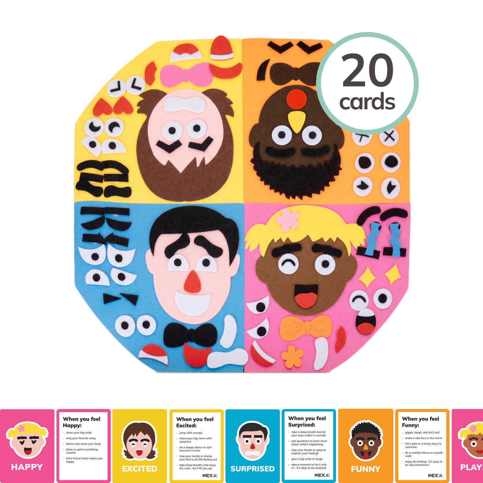 Social Emotional Learning Felt Insert with interchangeable facial features