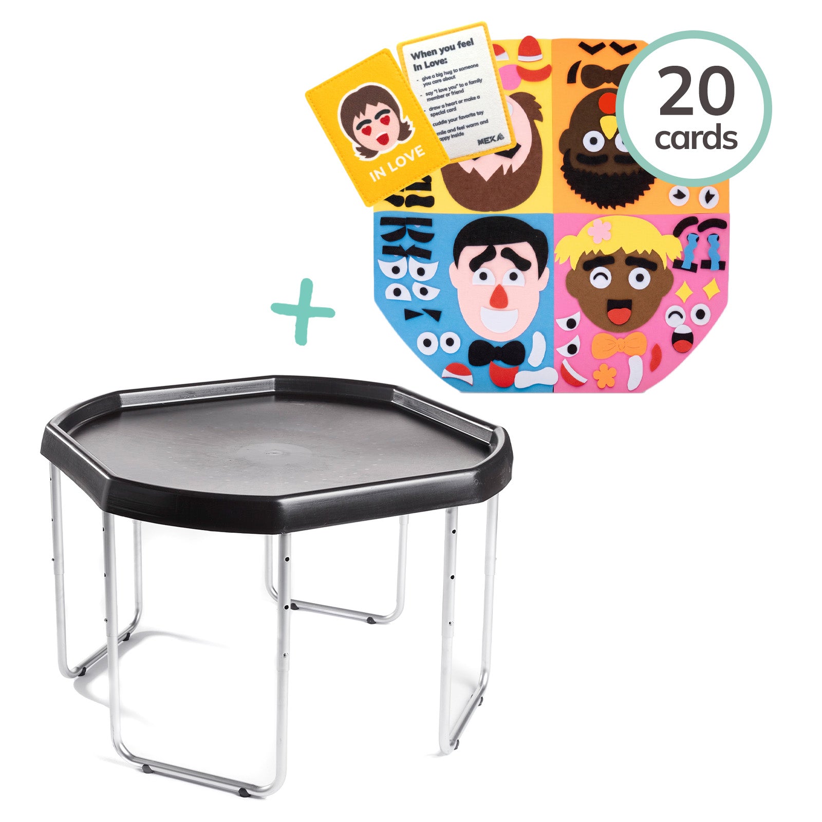 Tuff Tray Set with Social Emotional Learning Insert in black