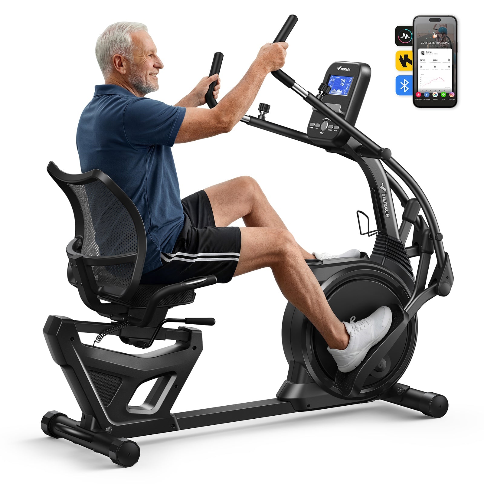Merach 2-in-1 elliptical recumbent exercise bike