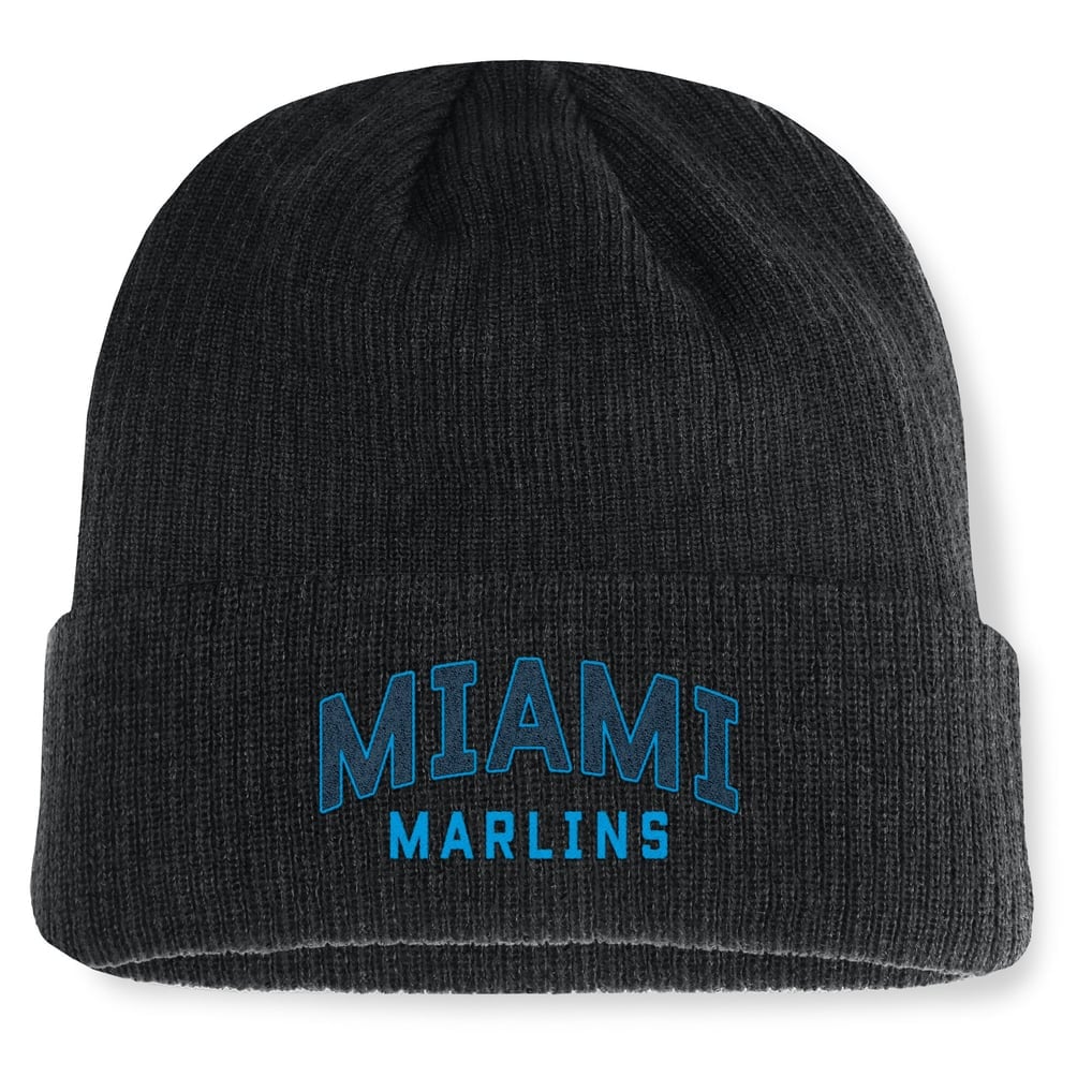 Black Miami Marlins cuffed knit hat