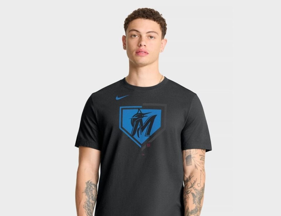 Men's Miami Marlins Nike black Icon T-shirt