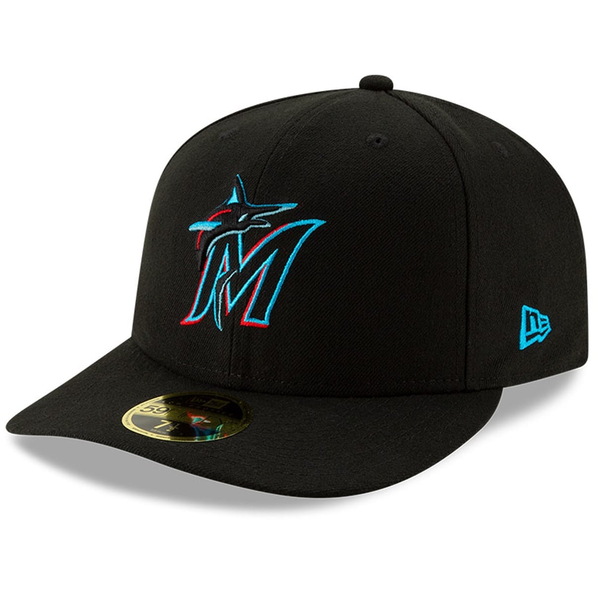 Black Miami Marlins New Era low-profile fitted cap