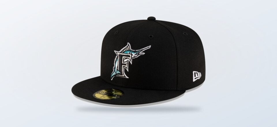 Black Florida Marlins New Era on-field authentic fitted cap