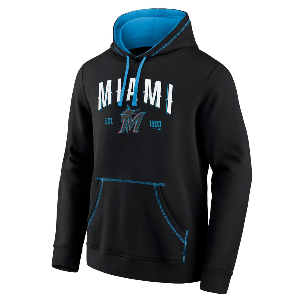Black and blue Miami Marlins Ultimate Champion pullover hoodie