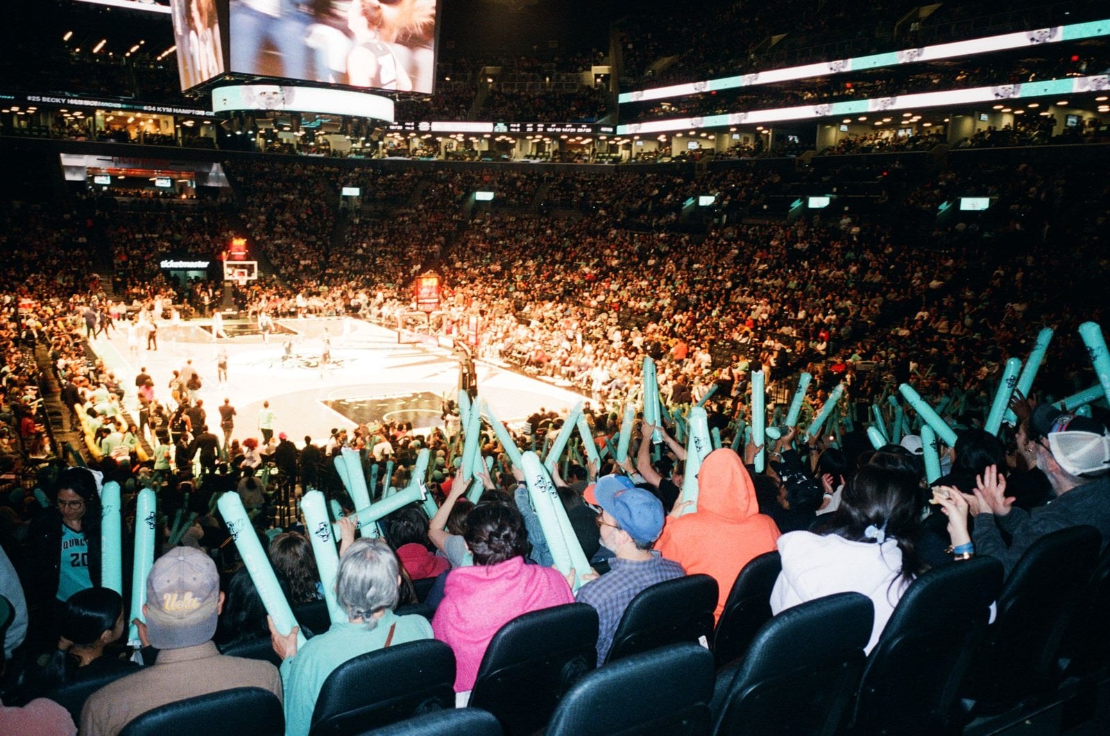 Barclays Center crowd watching a New York Liberty game