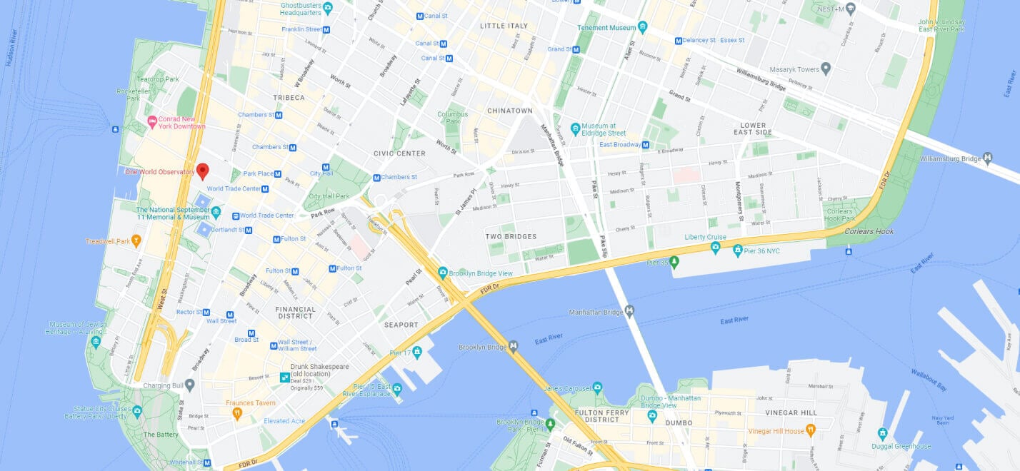 Visitor map for One World Observatory