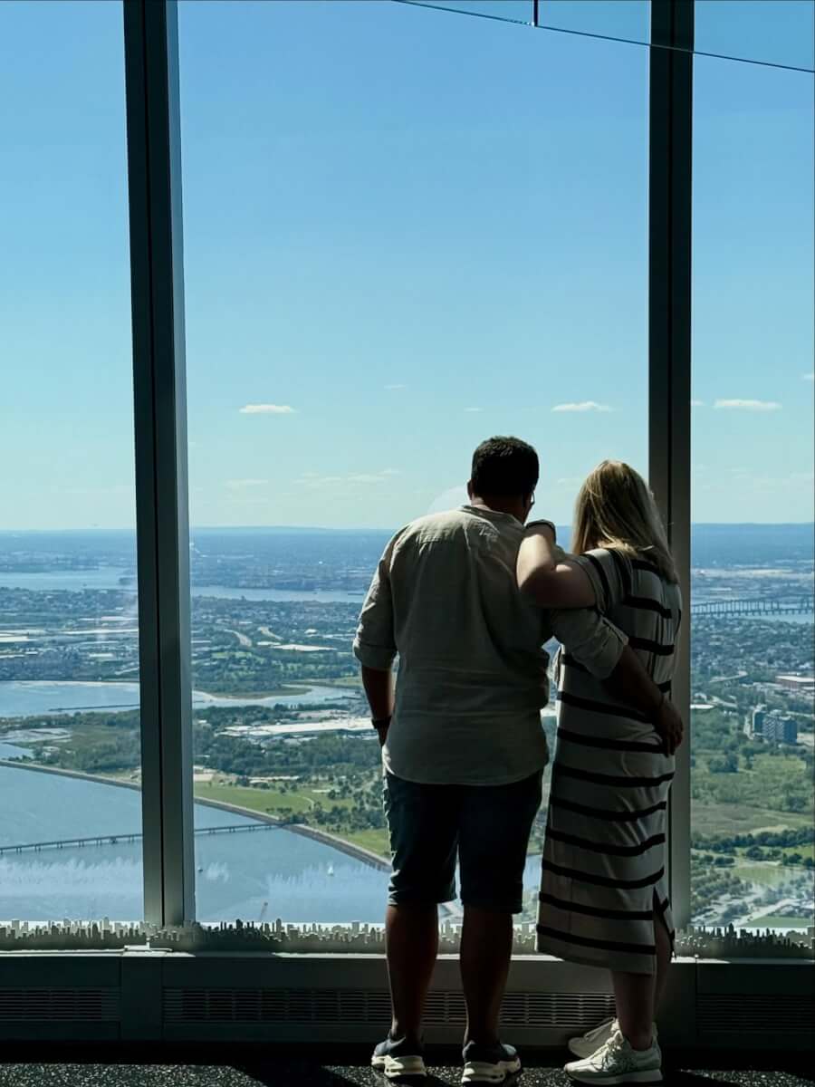 Visitors enjoying the view at One World Observatory