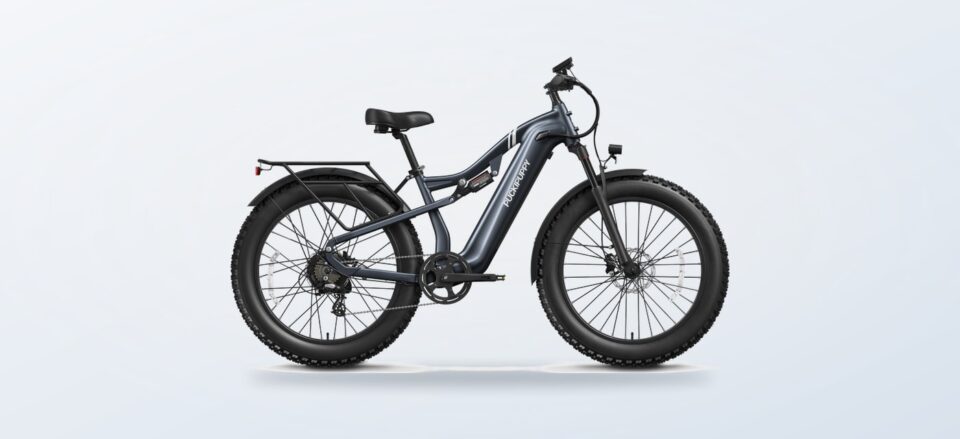 Puckipuppy Labrador Pro electric bike in metallic gray