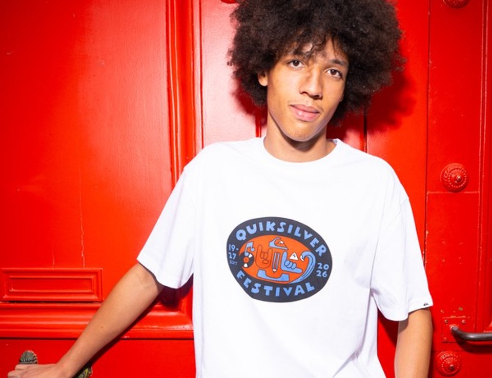 T-shirt bianca QS Festival in cotone biologico