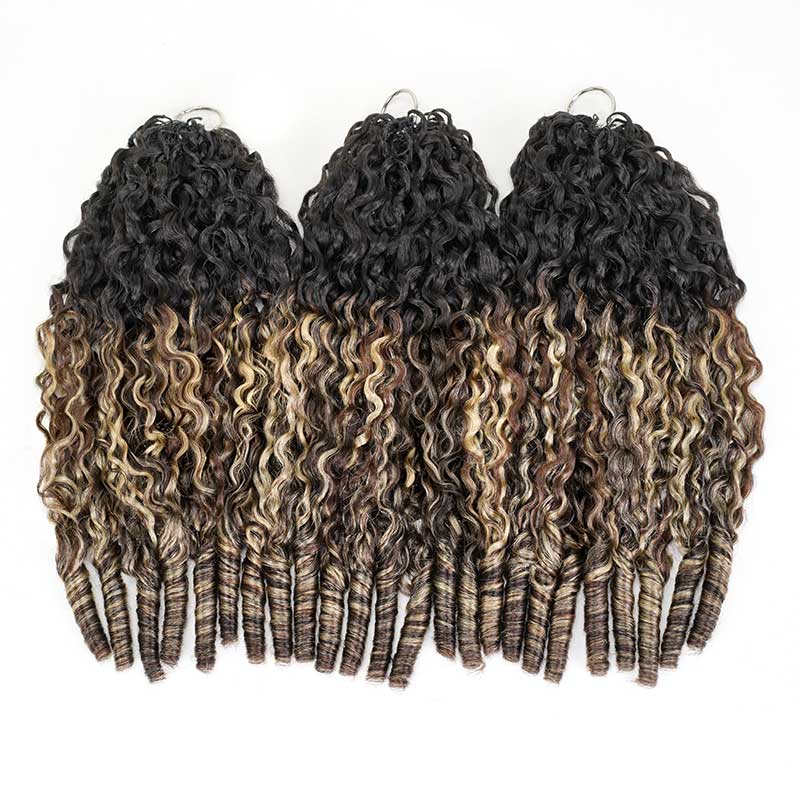 QVR sun-kissed blonde Burmese curly crochet hair