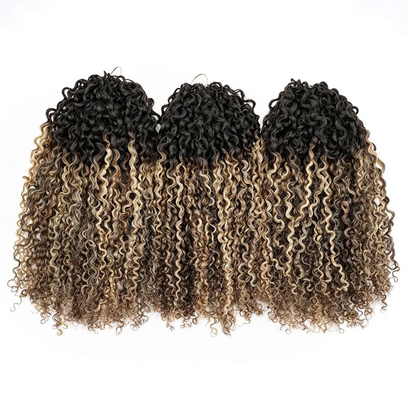 QVR sun-kissed blonde tight curly crochet hair