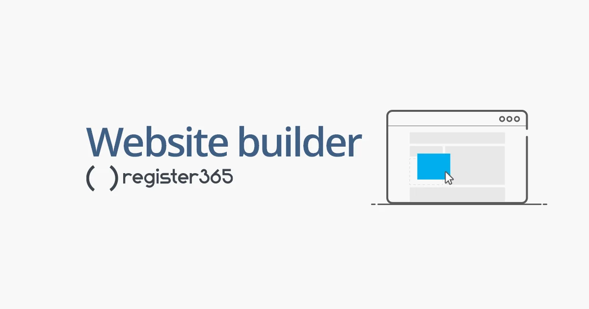 Register365 website builder interface