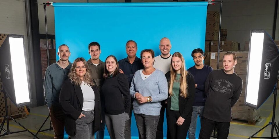 Teamportret in een fotostudio