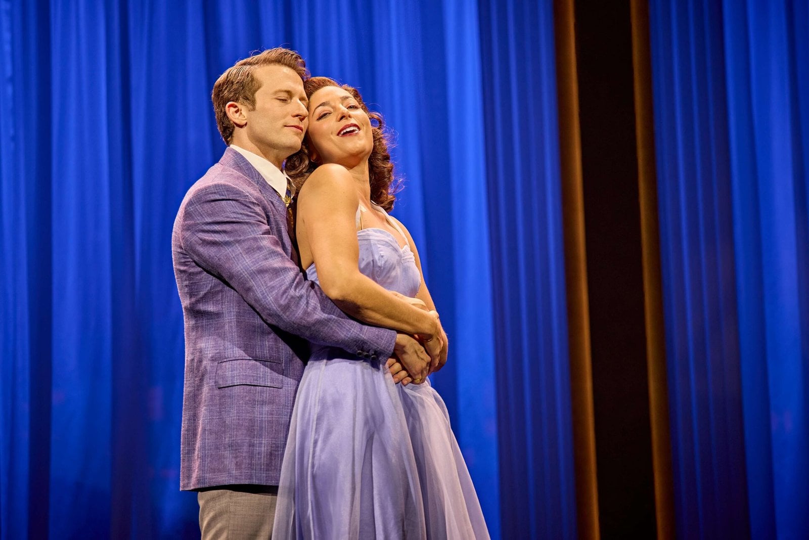 A dramatic stage moment featuring Ava Gardner in Sinatra the Musical