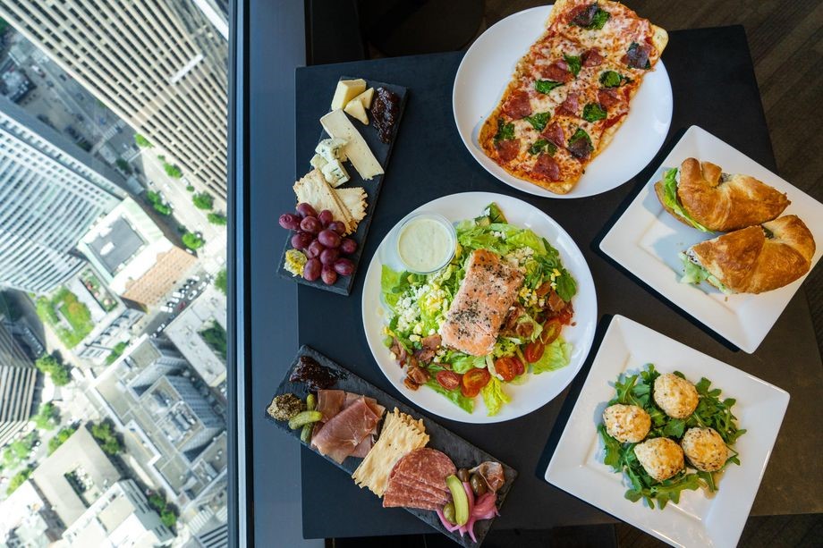 Food spread served at Sky View Cafe and Bar